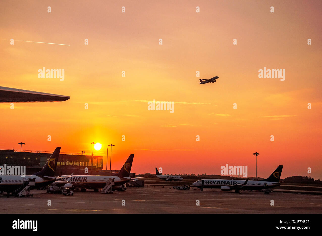 Ryanair aircraft on the stand at Stansted Airport England UK Stock Photo