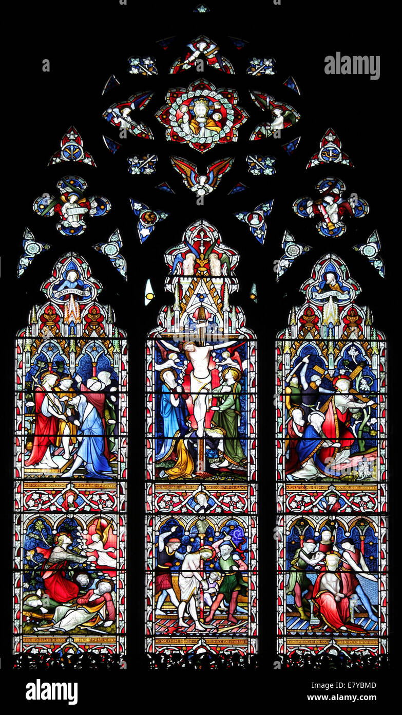 Stained Glass Window In Christ Church Toxteth Park, Liverpool Stock Photo