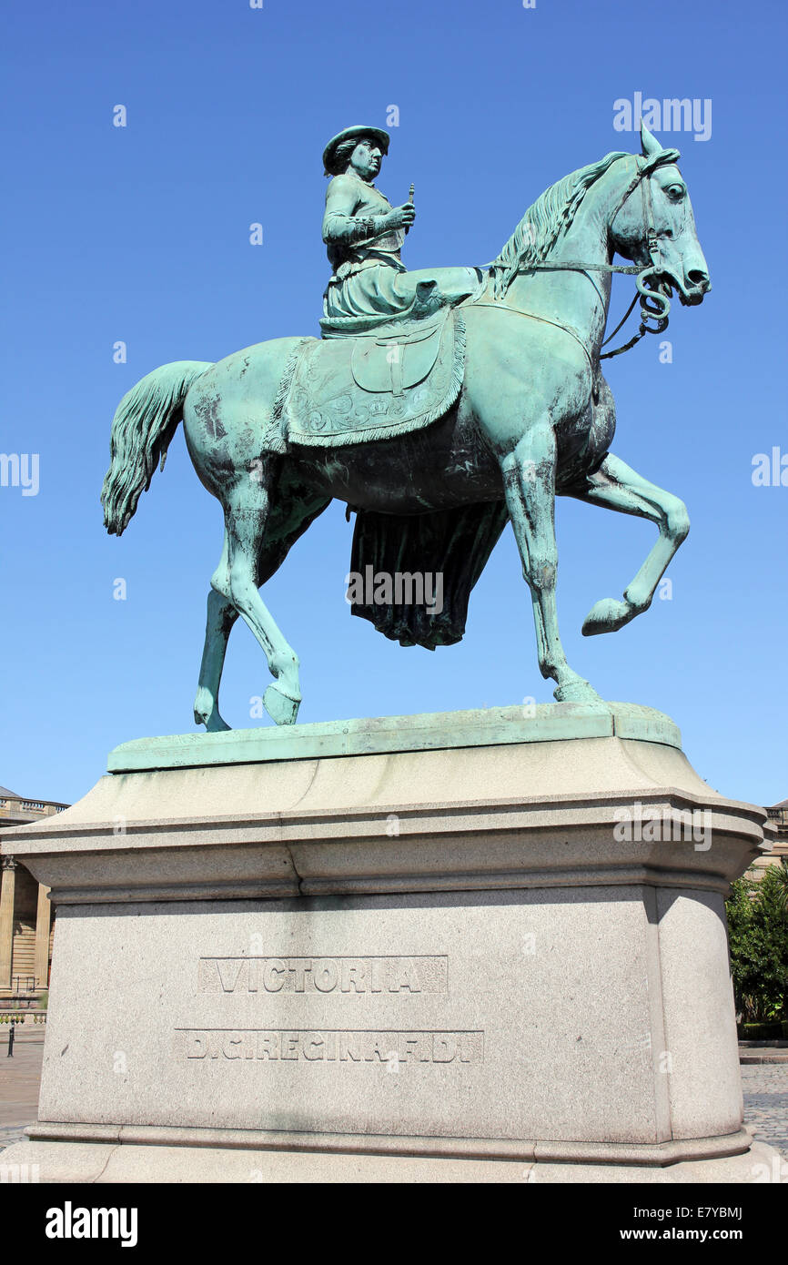 Queen Victoria On Horseback Statue Stock Photo