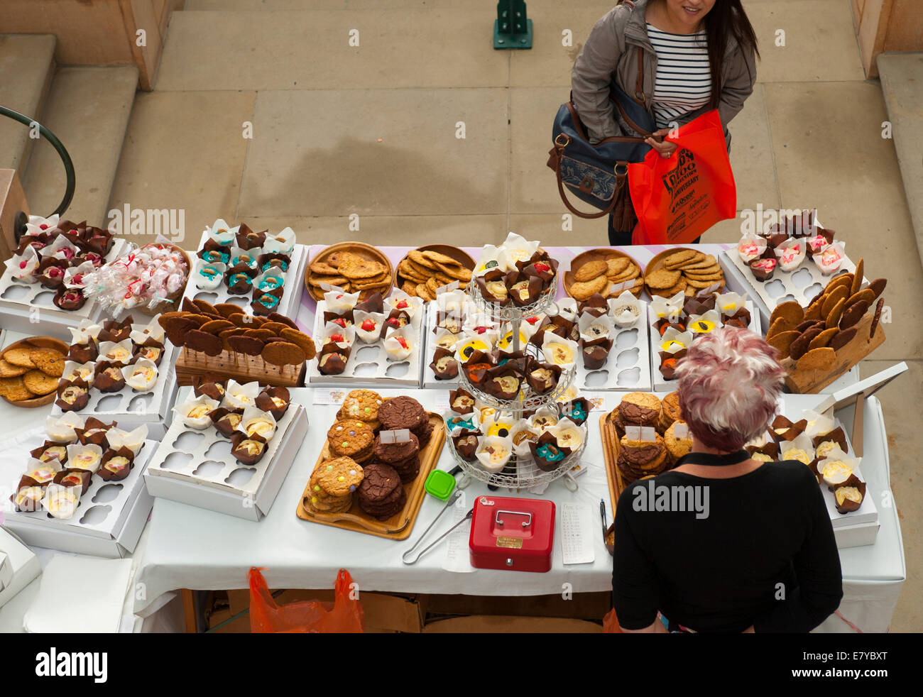 Tobacco Dock, Shadwell, London UK. 26th September 2014. 10th anniversary International London Tattoo Convention runs from 26th-28th September. Cake stand at the convention. Credit:  Malcolm Park editorial/Alamy Live News. Stock Photo