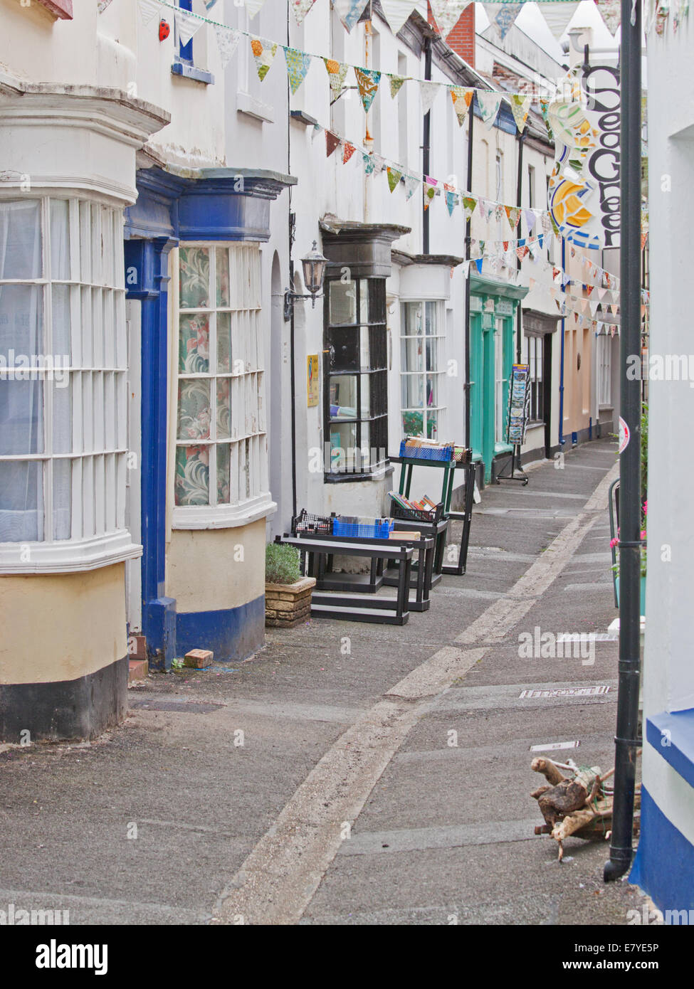 Houses in a typical road in the village of Appledore in North Devon UK