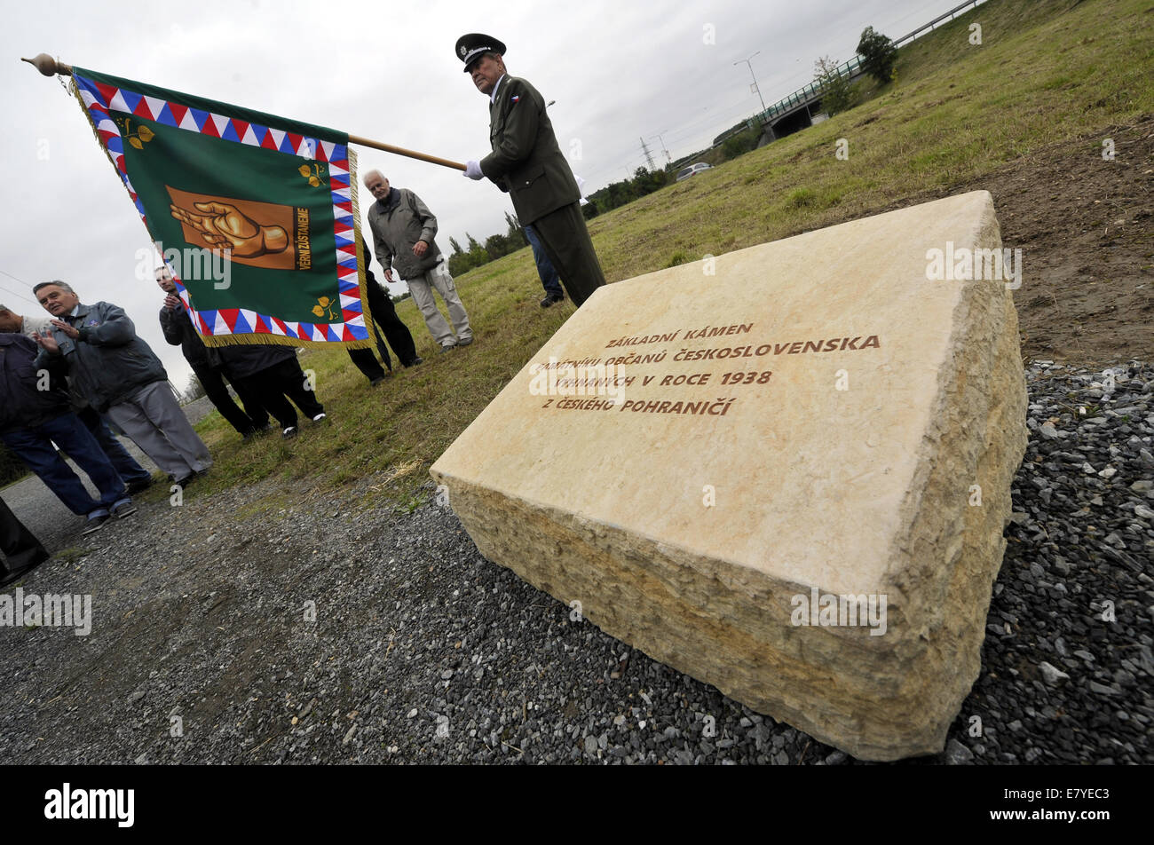 A foundation stone of the memorial to thousands of Czechoslovakia´s inhabitants forced to leave 