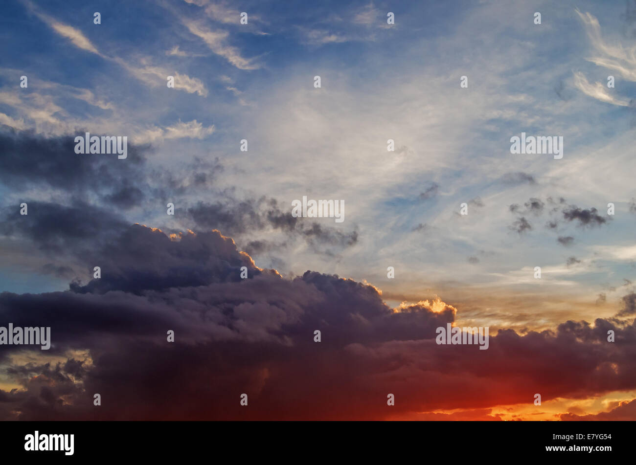Cloudy sunset sky Stock Photo - Alamy