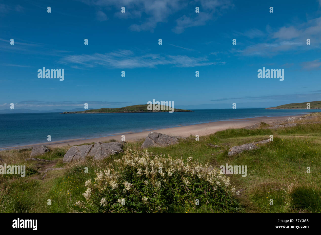 The Big Sand nr Gairloch Ross & Cromarty Highland Scotland with Isle of Longa Stock Photo