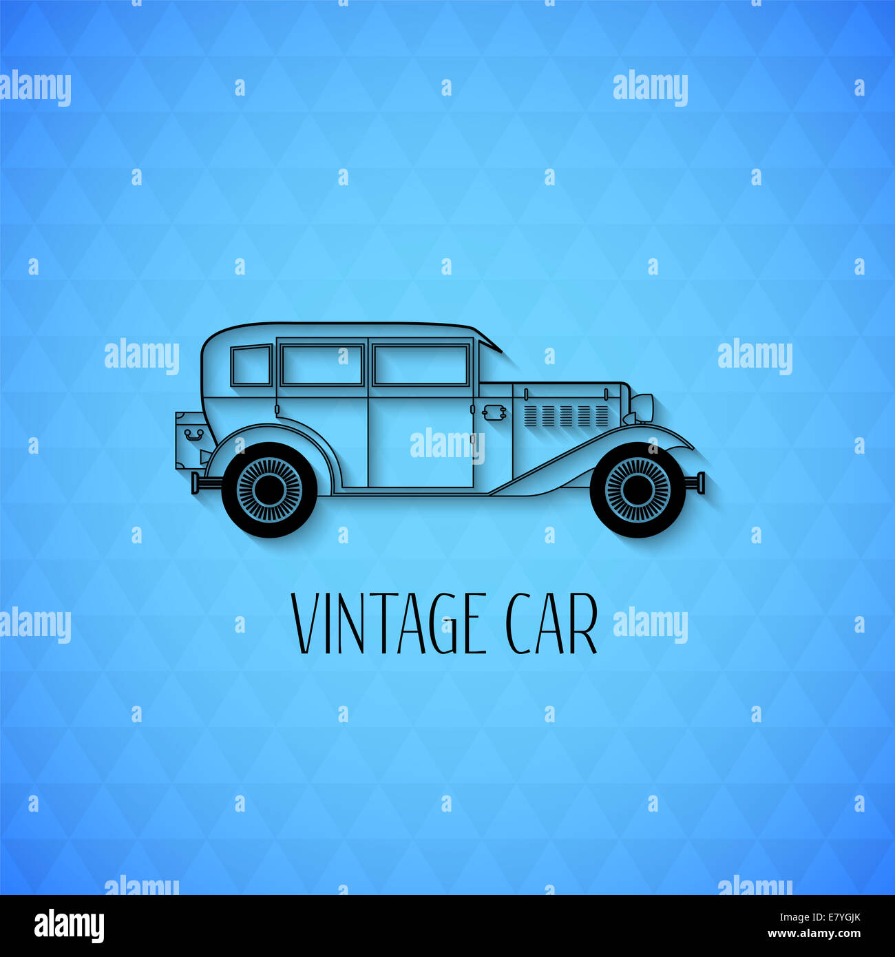 Retro car, vintage outline style Stock Photo