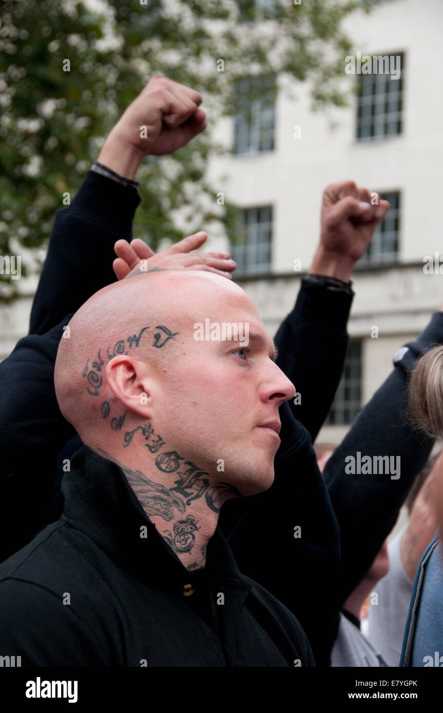EDL English Defence League protest in Central London sept 2014 Stock Photo
