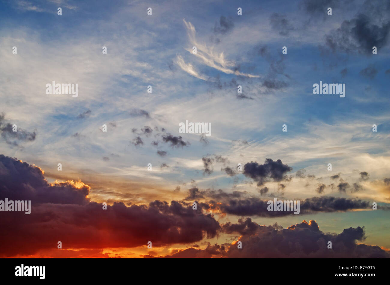 Cloudy sunset sky Stock Photo - Alamy