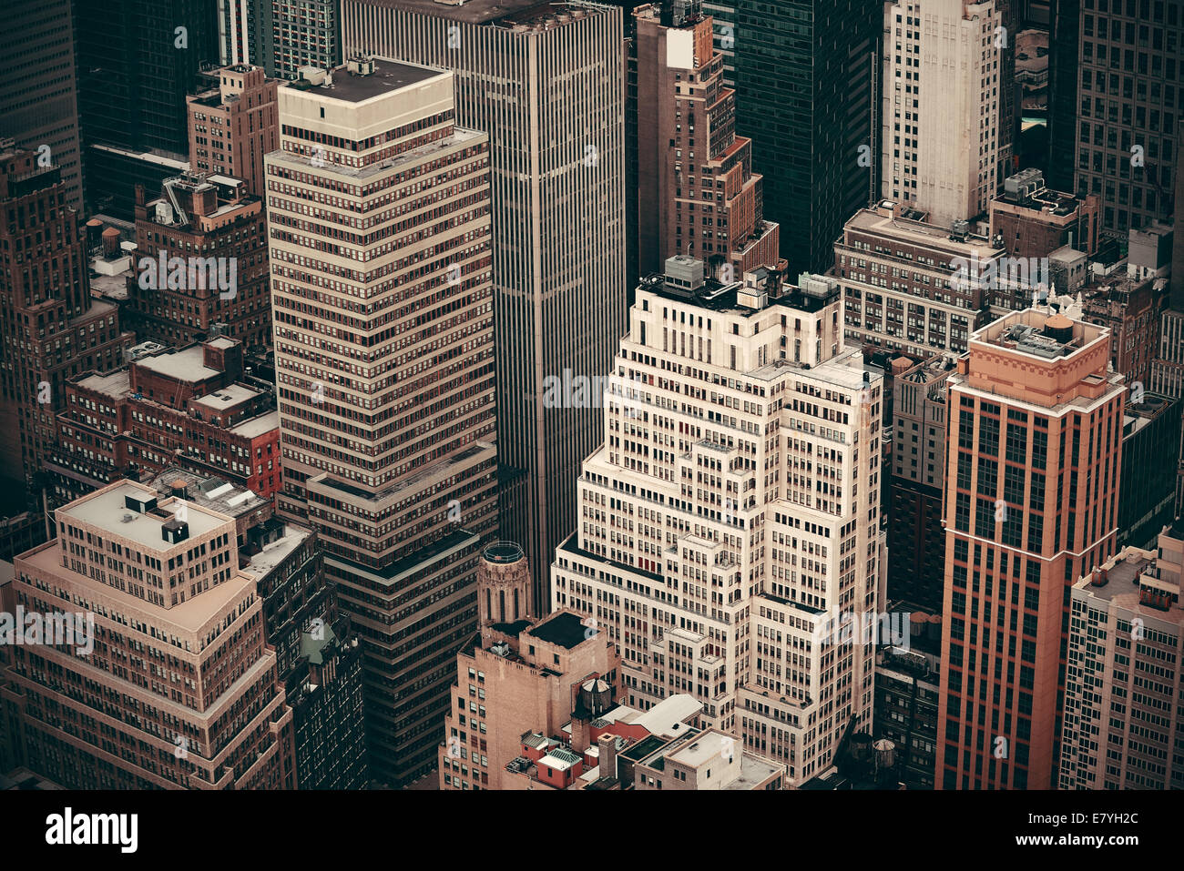 New York City skyscrapers aerial urban view Stock Photo - Alamy