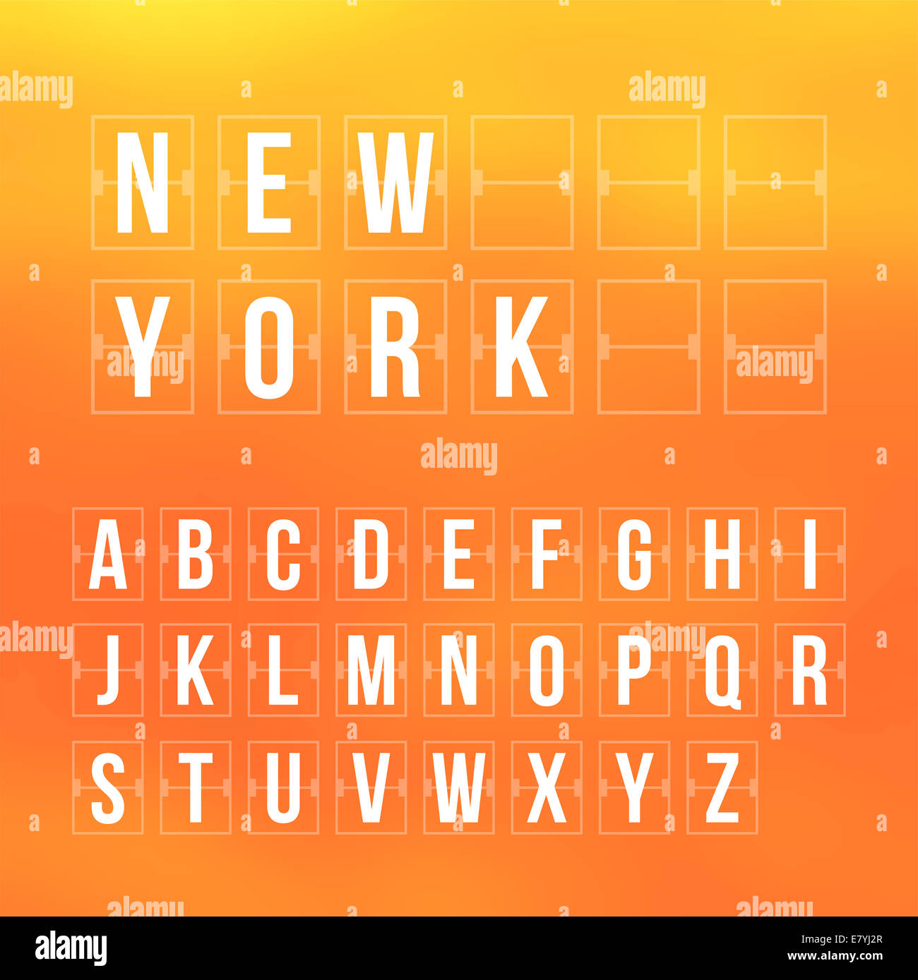 Outline scoreboard letters and symbols flat alphabet panel Stock Photo