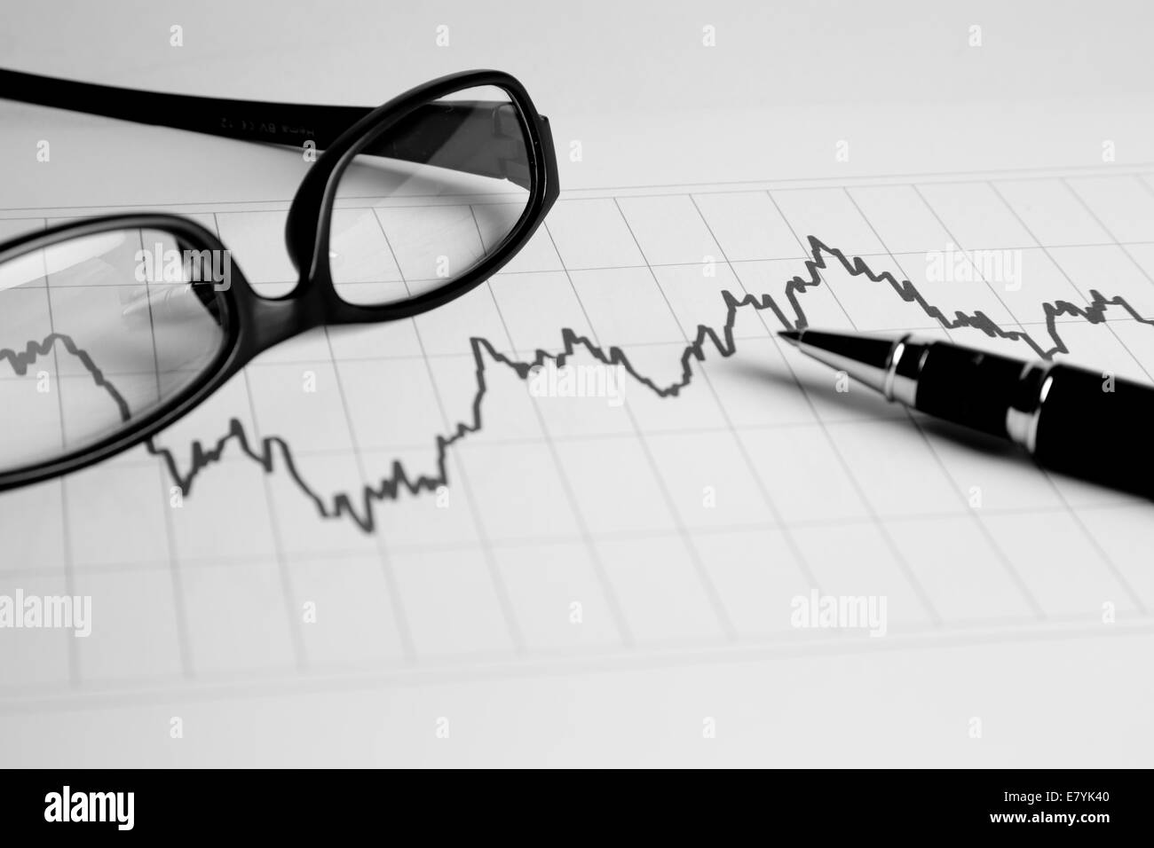 Financial management charts in black and white color Stock Photo - Alamy