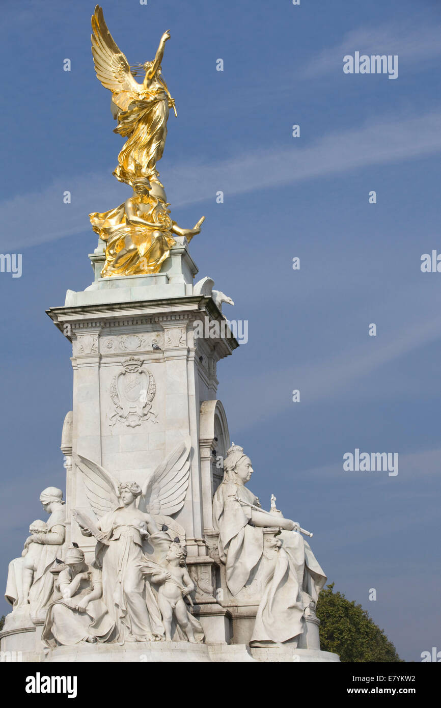 The Victoria Memorial at the Main Gate of the Queen of England's Residence Buckingham Palace City of London England Stock Photo