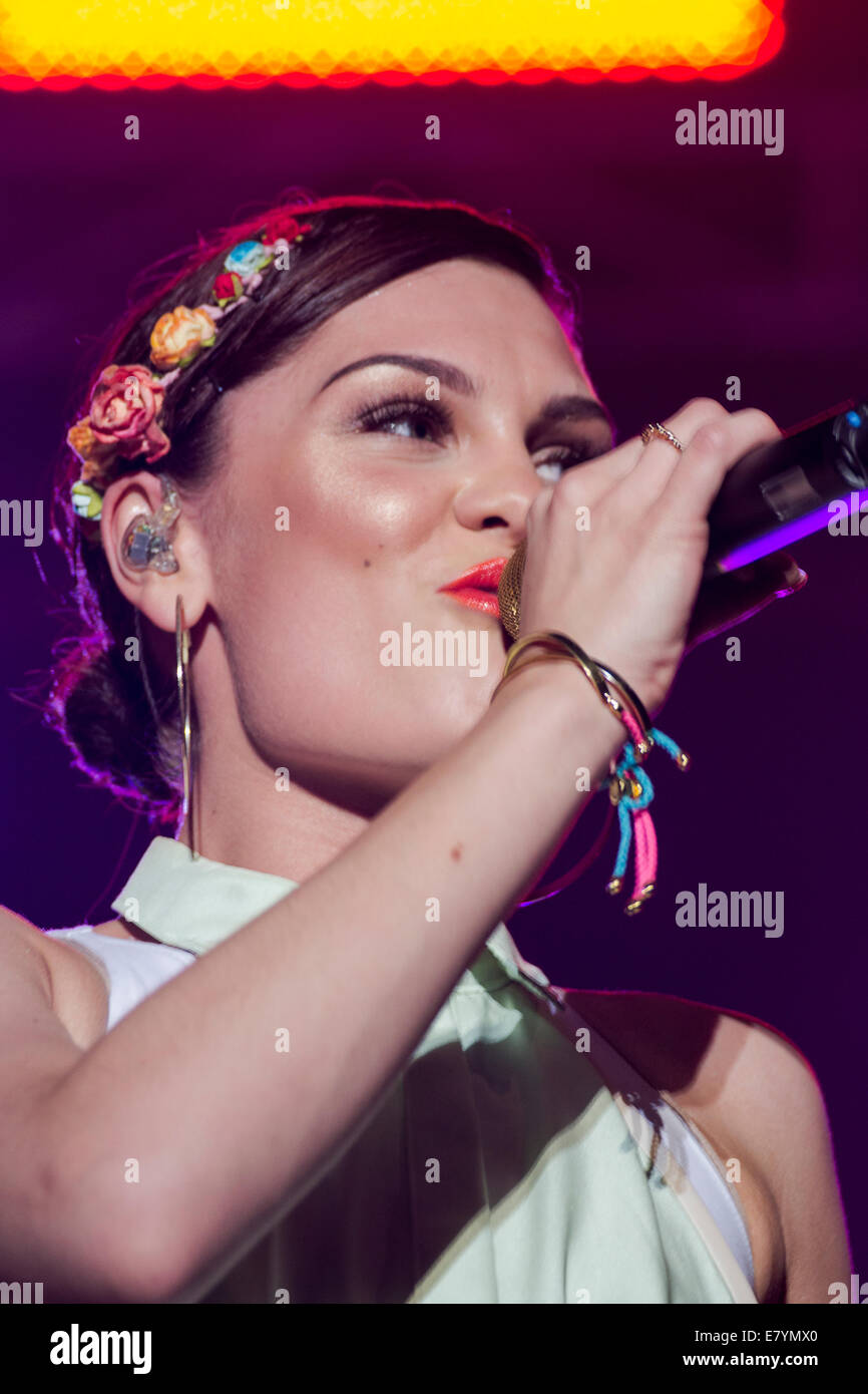 British Pop star Jessie J performing at the Victoria Stadium in Gibraltar  during the 2013 Gibraltar Music Festival Stock Photo - Alamy