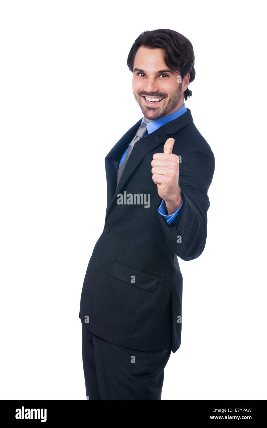 Businessman pleased thumbs up hi-res stock photography and images - Alamy