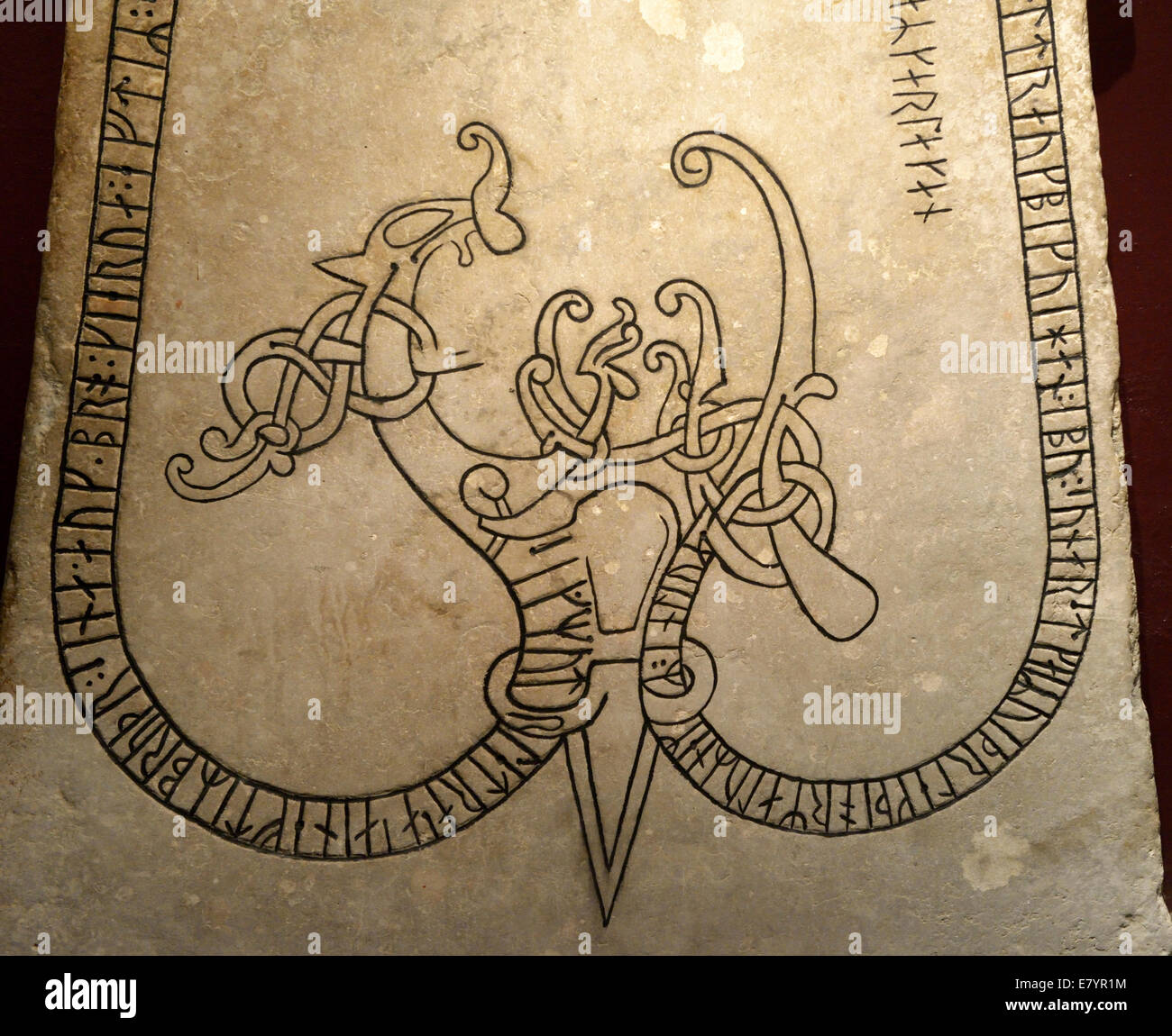 Detail of serpent, Hogrän rune stone (11th12th C), Gotland’s Fornsal ...