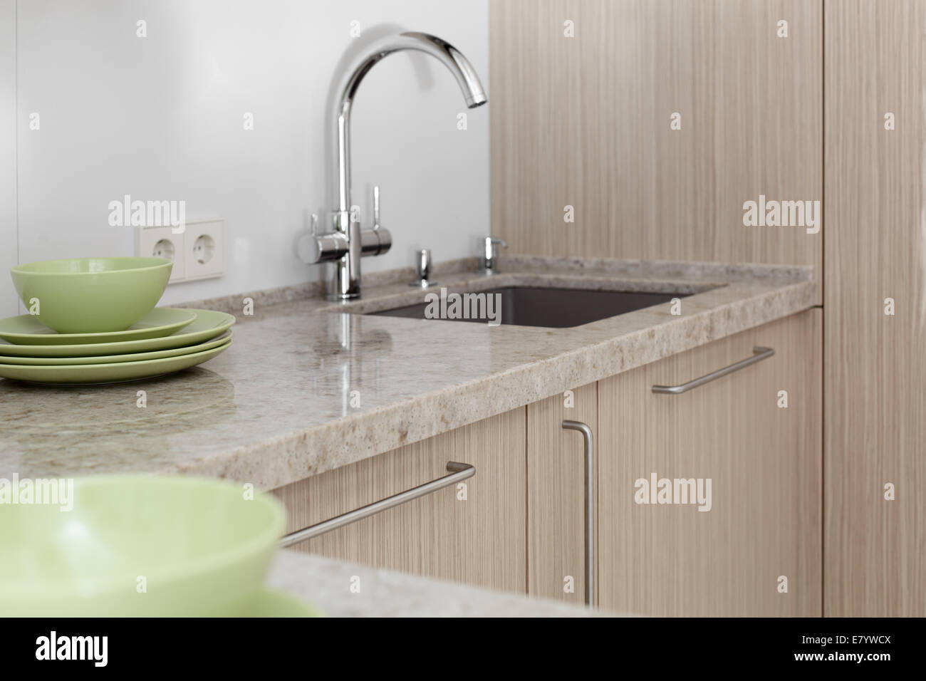 stainless steel water tap in modern interior Stock Photo - Alamy