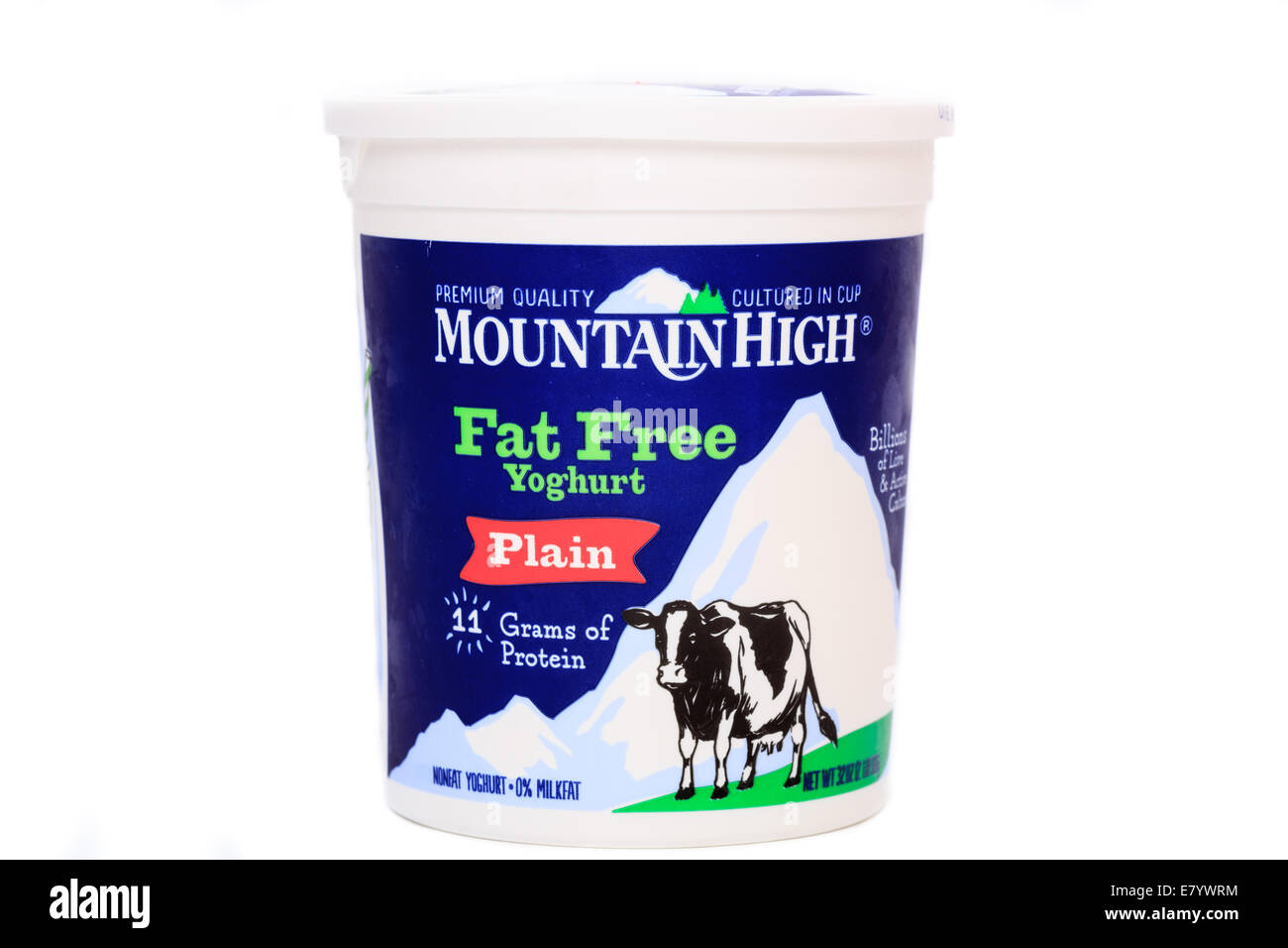 Mountain High Fat Free Plain Yoghurt Stock Photo Alamy
