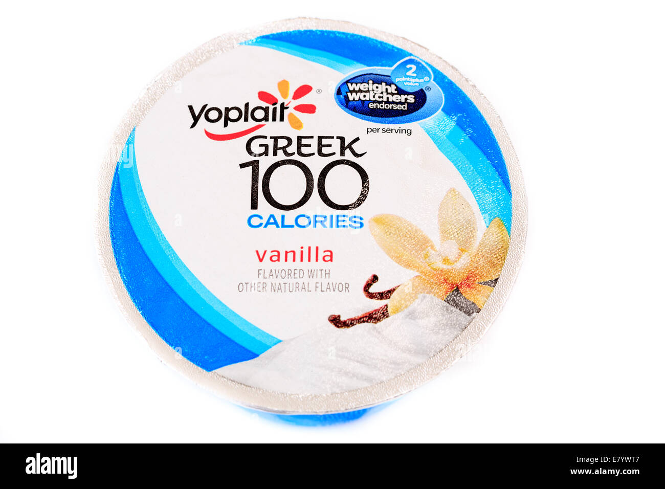 Yoplait Greek Vanilla Yogurt Stock Photo
