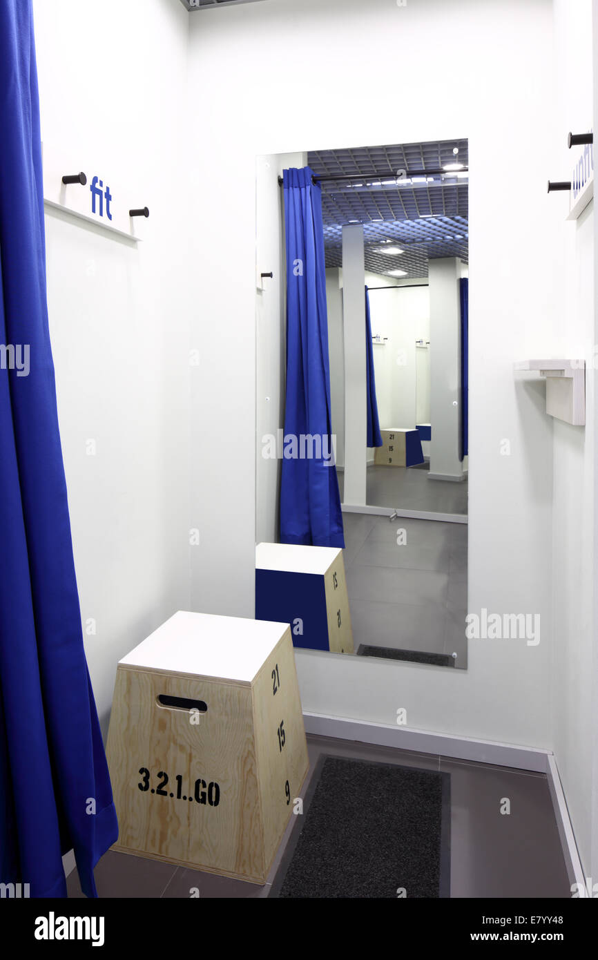 beautiful and clean interior of dressing room at the store Stock Photo ...