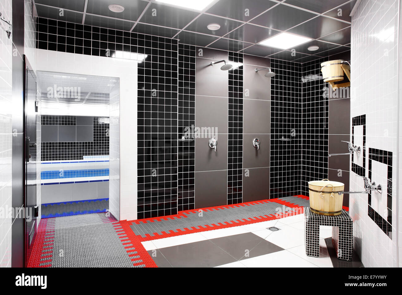 interior of bright and colorful european shower Stock Photo Alamy