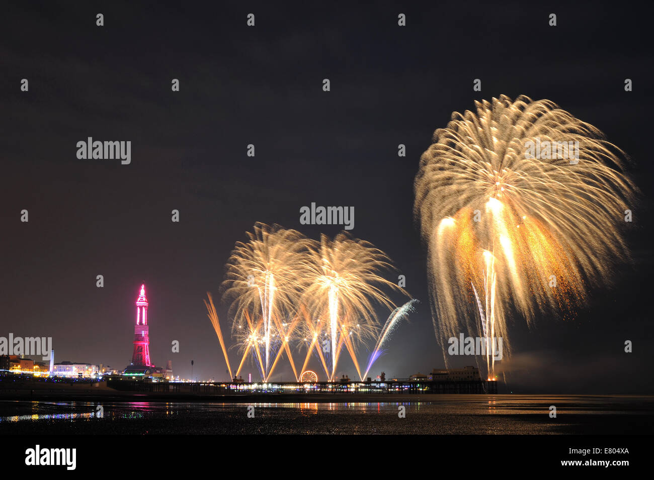 Fireworks competition on Blackpool North Pier Stock Photo