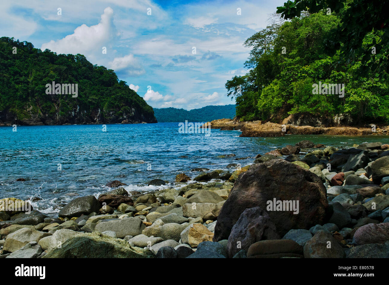 Beautiful Teluk Hijau (Green Bay) beach in Banyuwangi, East Java, Indonesia Stock Photo