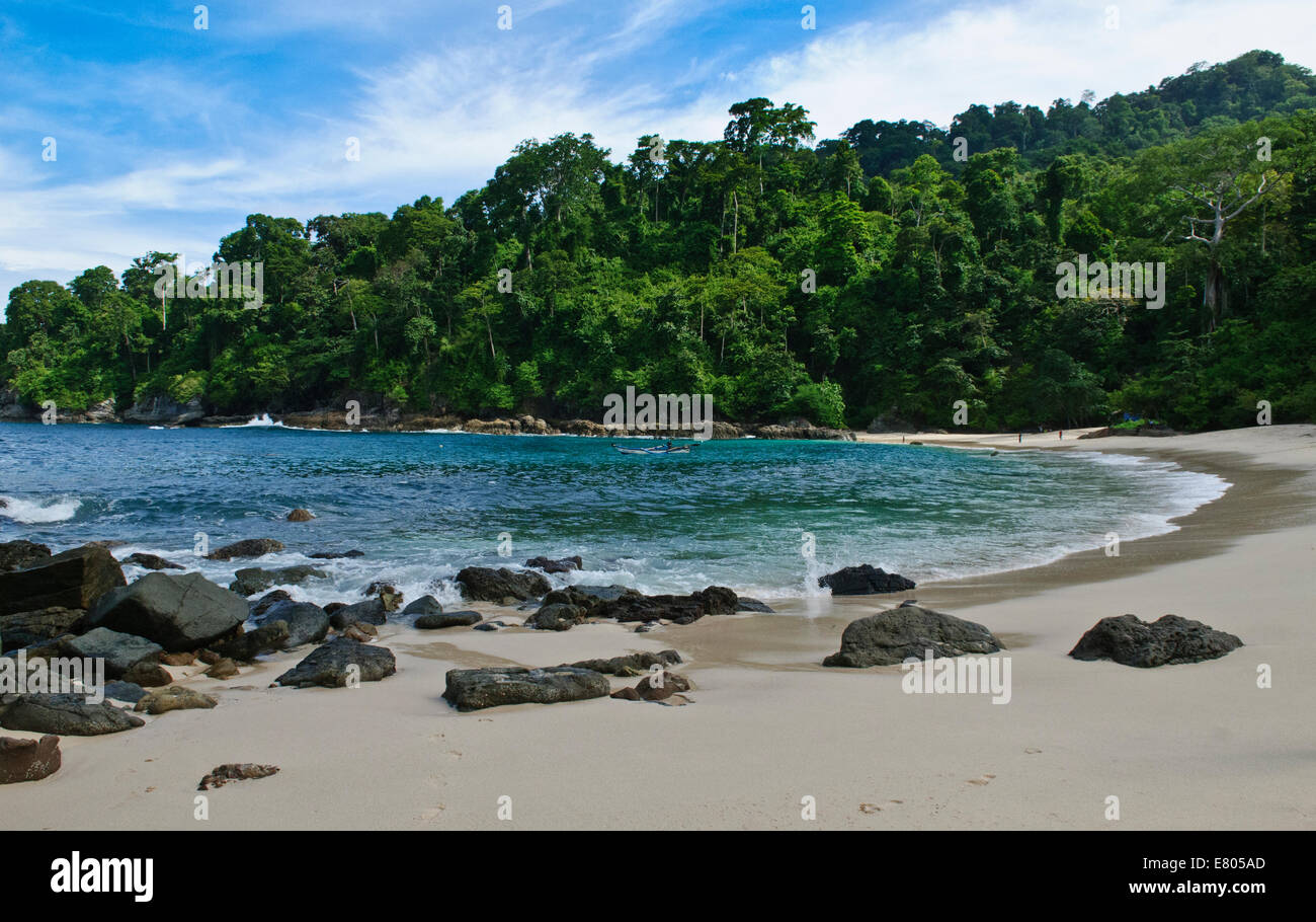 Beautiful Teluk Hijau (Green Bay) beach in Banyuwangi, East Java, Indonesia Stock Photo