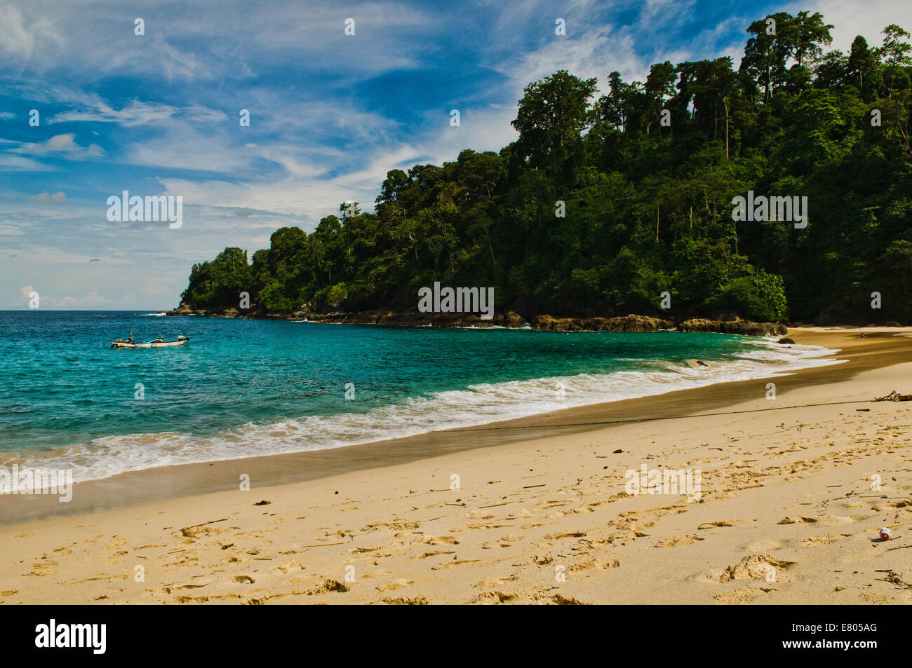 Beautiful Teluk Hijau (Green Bay) beach in Banyuwangi, East Java, Indonesia Stock Photo