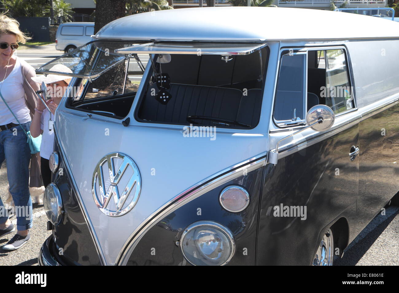 Newport Beach, Sydney, Australia. 27th Sep, 2014. Classic cars on display at Sydney's Newport Beach. Here a 1960's split screen kombi van. Credit:  martin berry/Alamy Live News Stock Photo