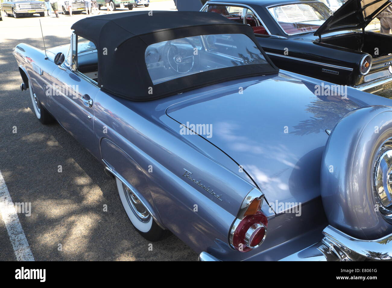 Newport Beach, Sydney, Australia. 27th Sep, 2014. Classic cars on display at Sydney's Newport Beach. Here a classic Ford Thunderbird. Credit:  martin berry/Alamy Live News Stock Photo