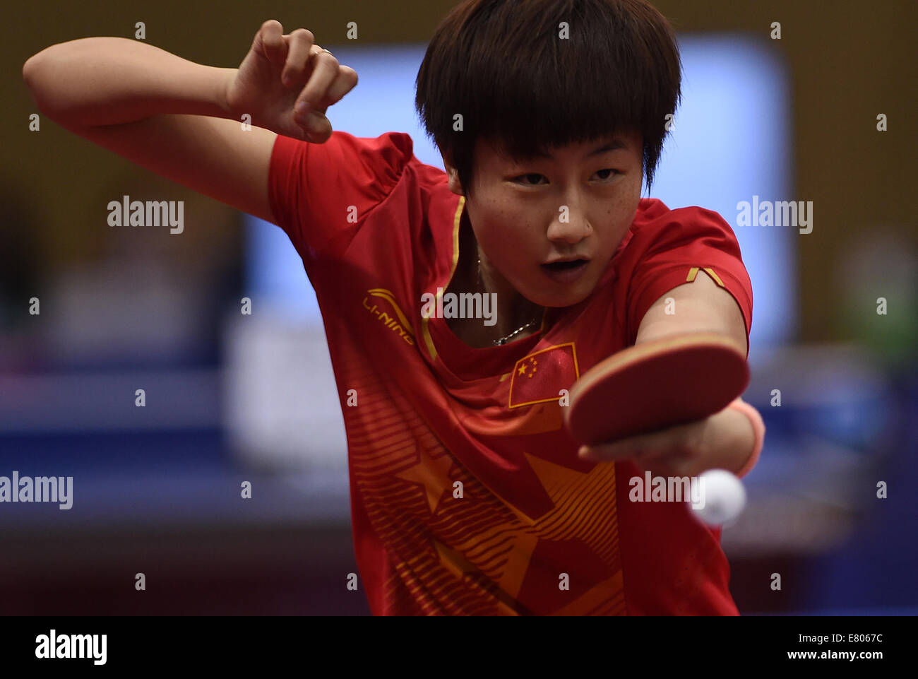 Incheon, South Korea. 27th Sep, 2014. Ding Ning of China competes ...
