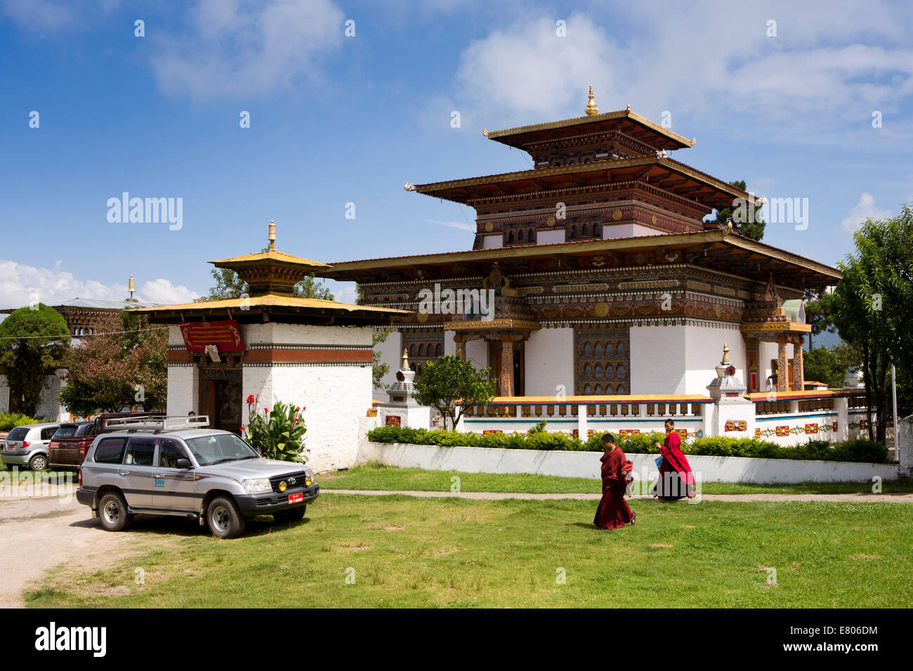 Bhutan, Kanglung, Sherubtse College Thubten Choekhoring Shedra Zangdo Pelri monastery temple Stock Photo