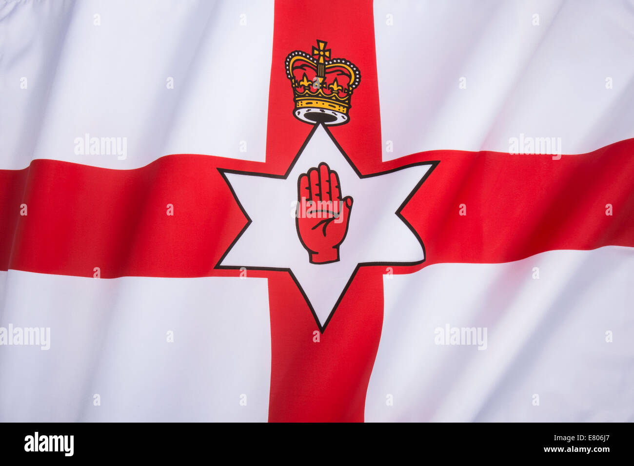 Flag of the Government of Northern Ireland. Also known as the Ulster Banner. Northern Ireland is a part of the United Kingdom. Stock Photo