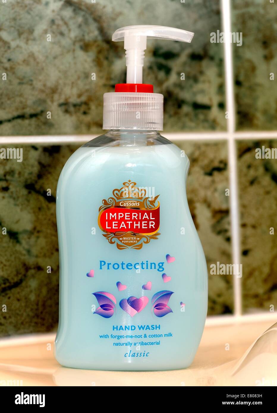 Imperial Leather branded protecting hand wash in a bathroom setting england uk Stock Photo