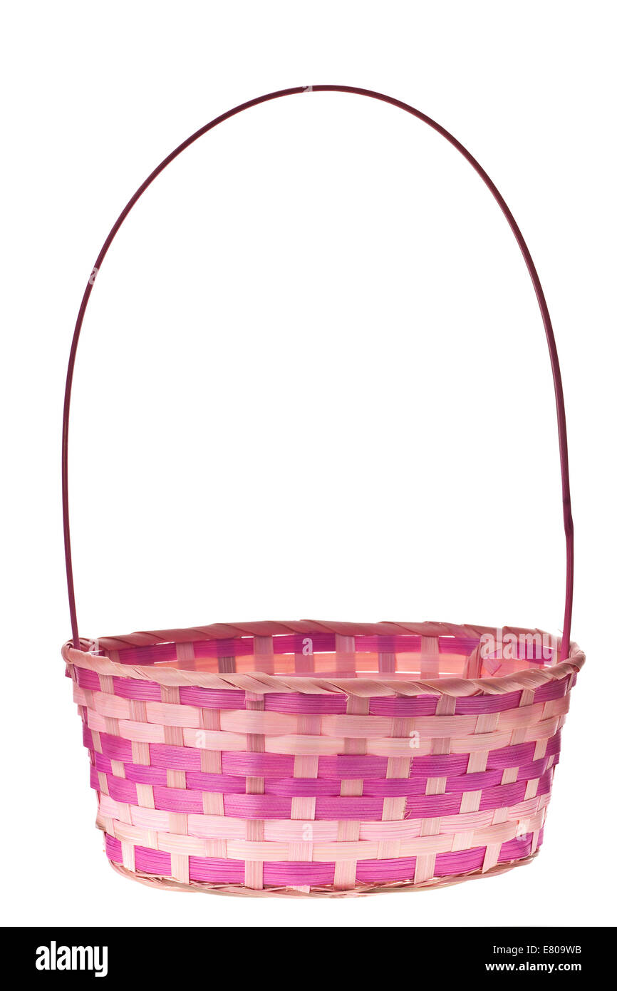 Easter basket isolated on pure white background Stock Photo