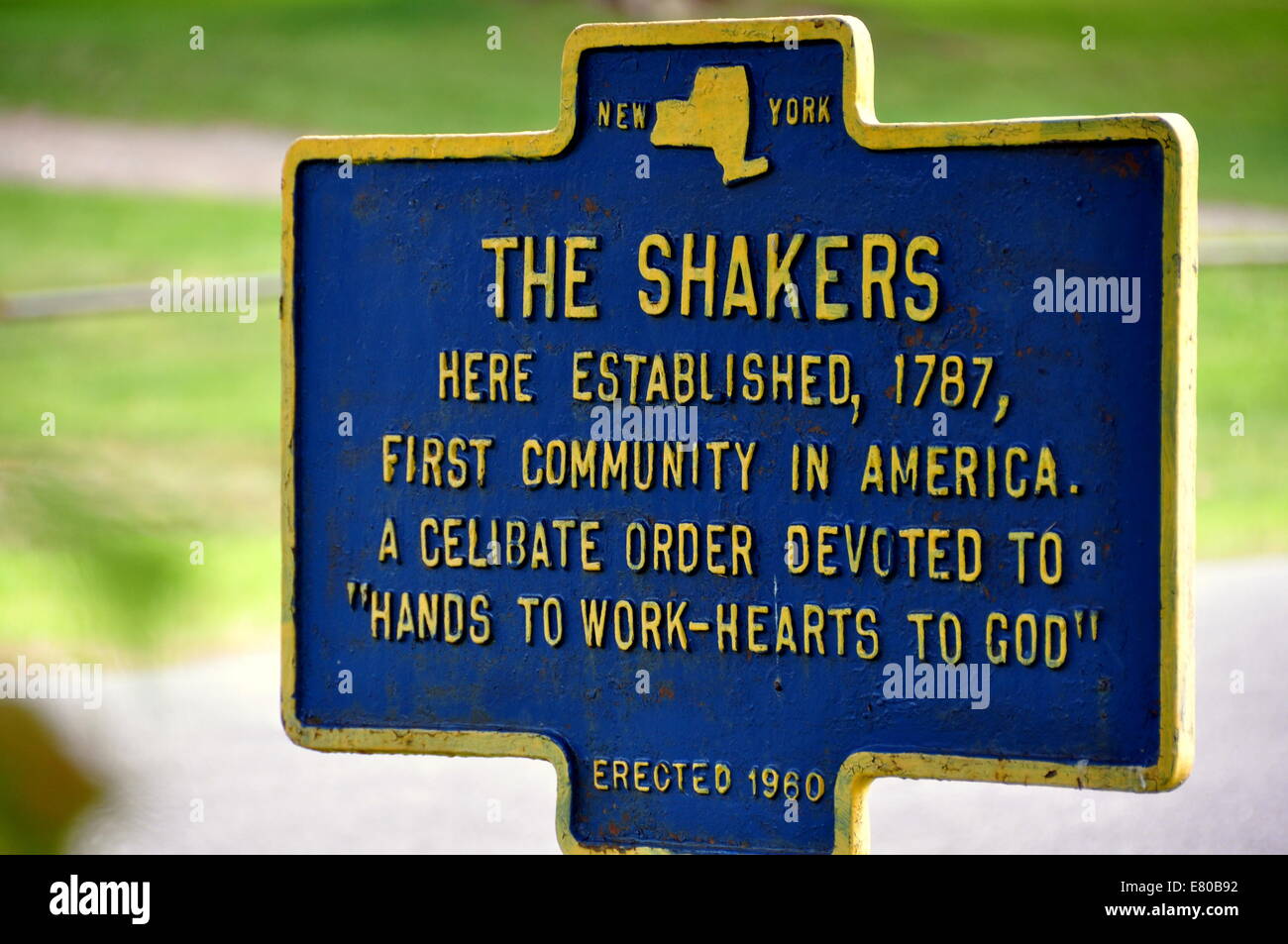 New Lebanon, New York State historic sign at the Mount Lebanon Shaker