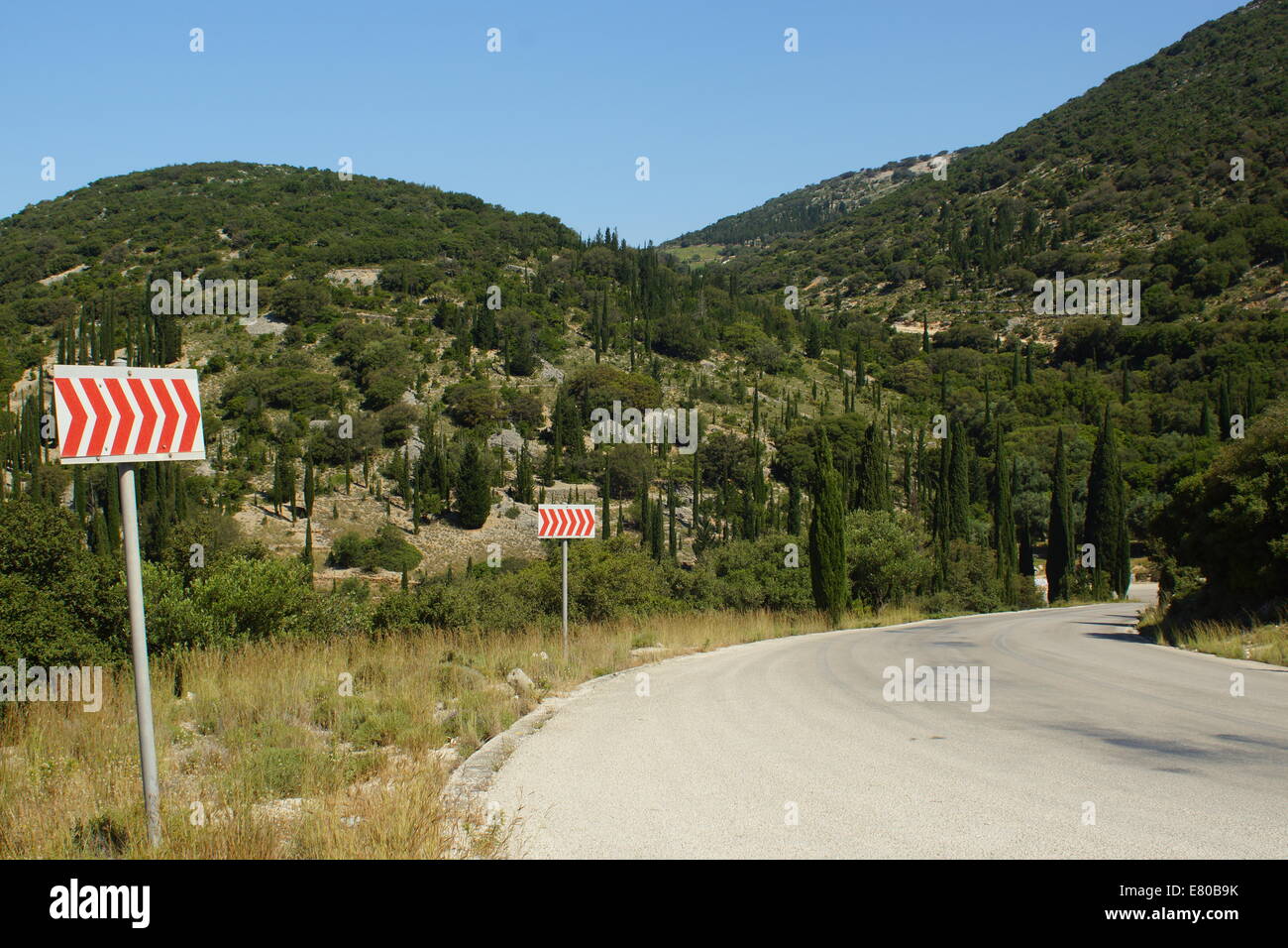 Winding road signs hi-res stock photography and images - Alamy
