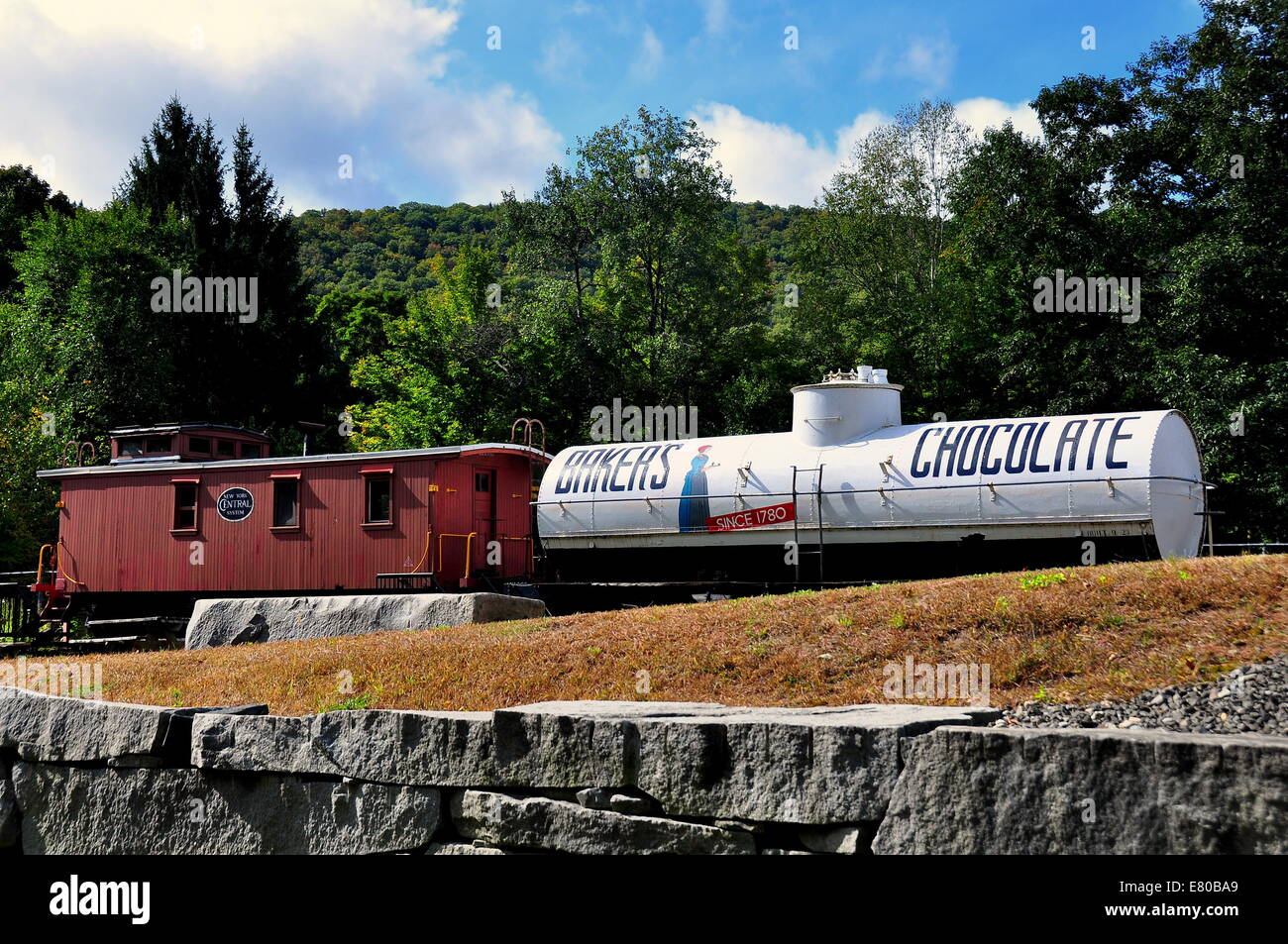 Chester, Massachusetts 1919 Wooden caboose and a Baker's Chocolate