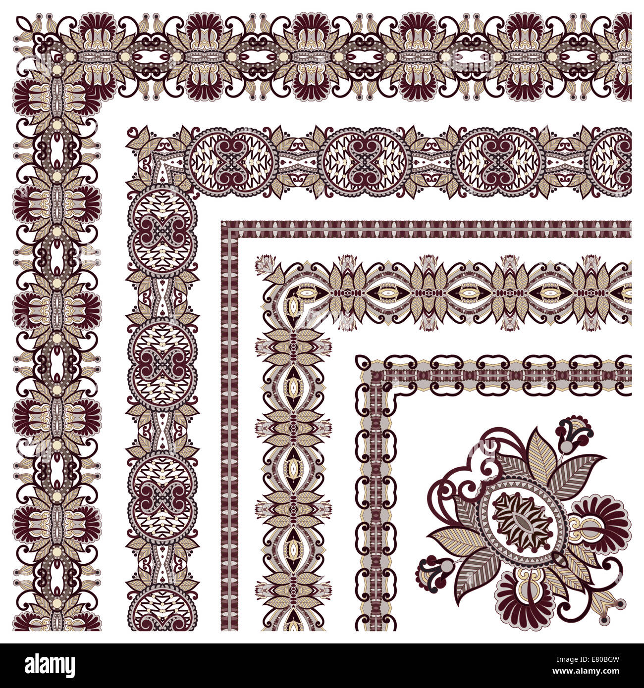 collection of ornamental floral vintage frame design. Vector set Stock ...