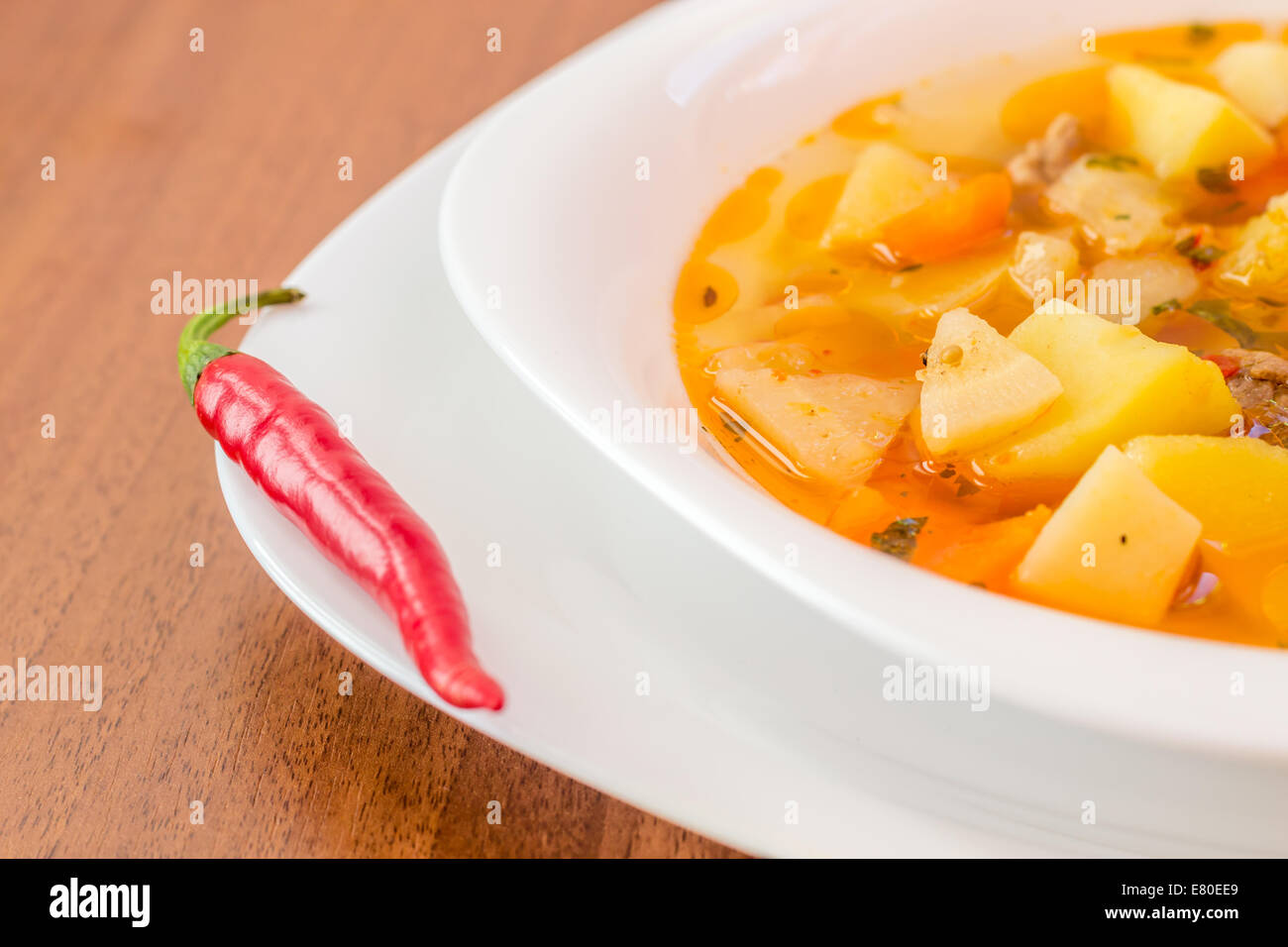 Hungarian goulash (gulyas) soup Stock Photo