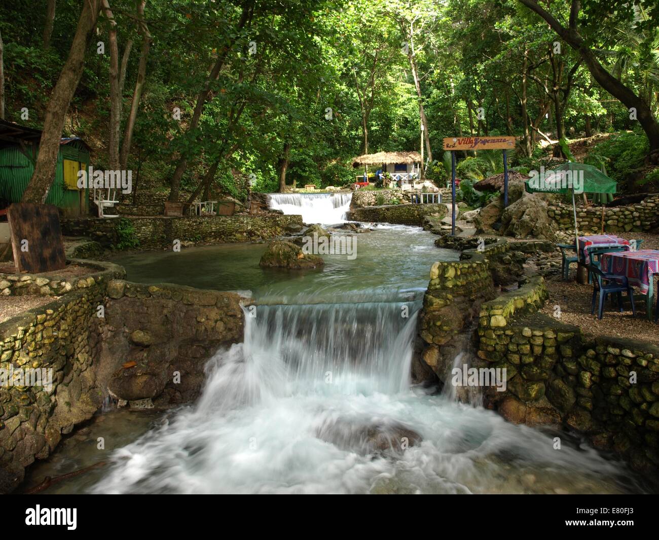 River pools at Playa San Rafael in the Dominican Republic. Stock Photo