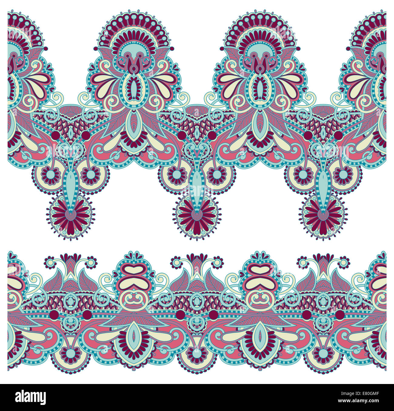 collection of seamless ornamental floral stripes Stock Photo - Alamy