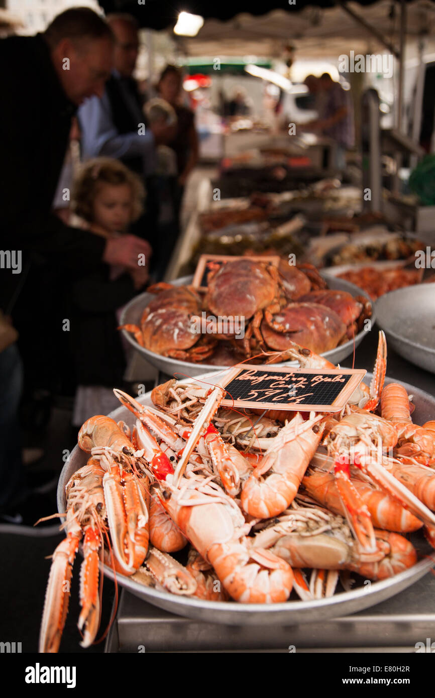 Seafood market, Le Havre, Seine-Maritime department, Upper Normandy, France Stock Photo
