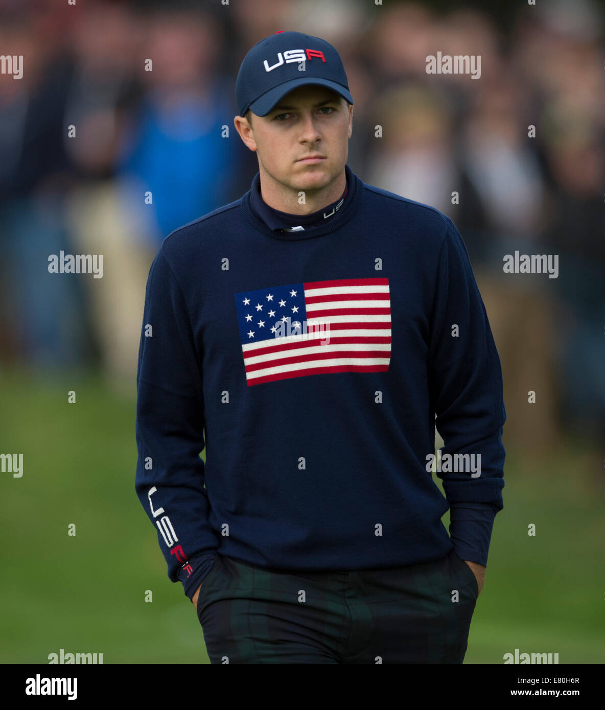 Gleneagles, Auchterarder, Perthshire, Scotland. 27th Sep, 2014. The Ryder Cup. Jordan Spieth [USA] during Saturday Foursomes. Credit:  Action Plus Sports/Alamy Live News Stock Photo
