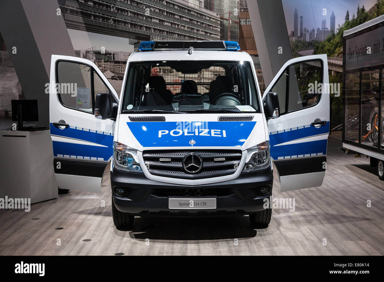 Mercedes Benz Sprinter 316 CDI Polizei van at the 65th IAA Commercial  Vehicles 2014 in Hannover, Germany Stock Photo - Alamy
