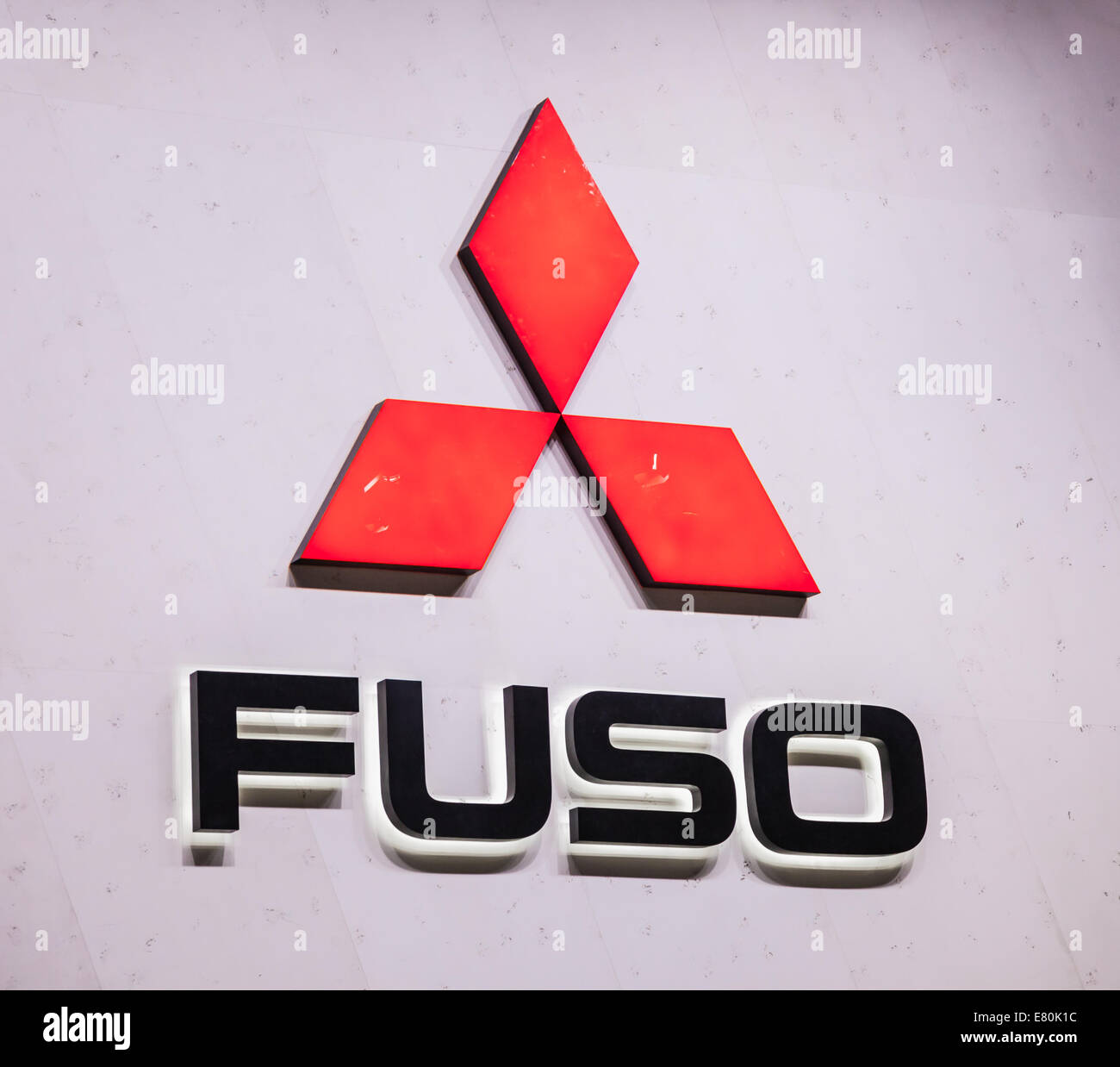 Mitsubishi Fuso Logo at the 65th IAA Commercial Vehicles 2014 in Hannover, Germany Stock Photo