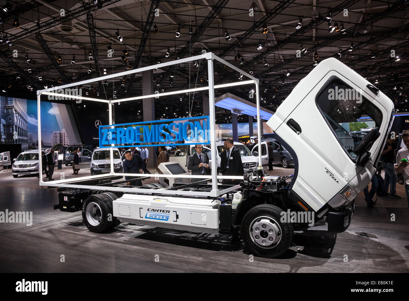New Mitsubishi Fuso Canter E-Cell at the 65th IAA Commercial Vehicles 2014 in Hannover, Germany Stock Photo