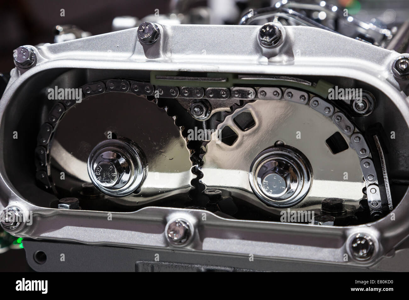 Close up of a camshaft timing gear Stock Photo