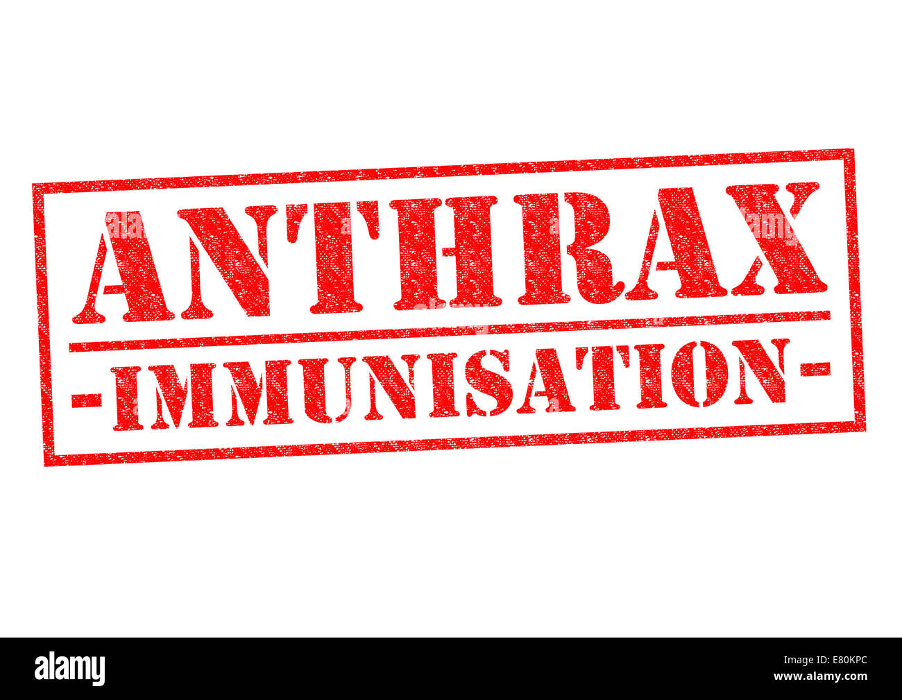 ANTHRAX IMMUNISATION red Rubber Stamp over a white background. Stock Photo
