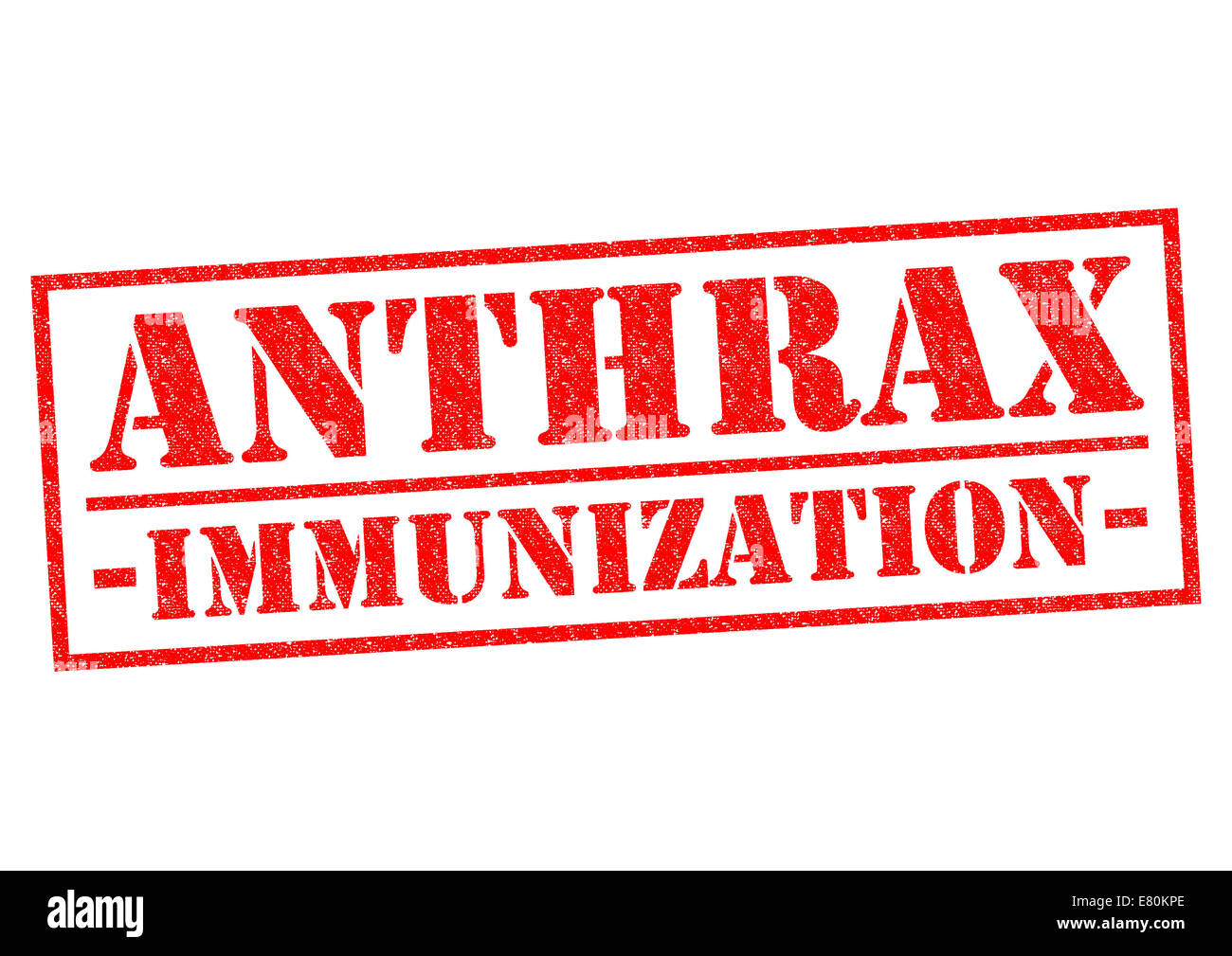 ANTHRAX IMMUNIZATION red Rubber Stamp over a white background. Stock Photo