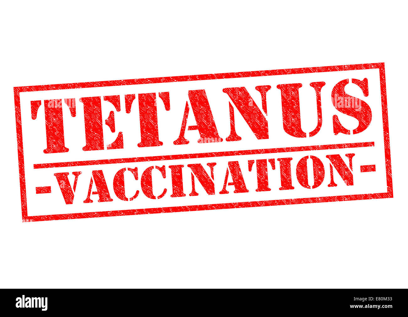 TETANUS VACCINATION red Rubber Stamp over a white background. Stock Photo